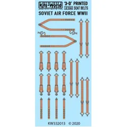 Kits World Kw3d132013 1/32 3d Decal Soviet Air Force Wwii Seat Belt Set