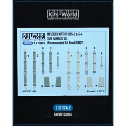 Kits World Kw3d132034 1/32 3d Decals Messerschmitt Bf 109g-2 And G-4 Seat Belts Revell 03829