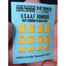 Kits World Kw3d172006 1/72 3d Decal Wwii U.s.a.a.f Bombers Seat Cushion Set