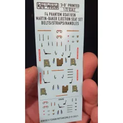 Kits World Kw3d172008 1/72 3d Decal Seat Belts Mcdonnell F-4 Phantom Ii Mb Martin Baker