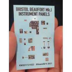 Kits World Kw3d1721022 1/72 Cockpit Instrument Panel Bristol Beaufort Mk.i