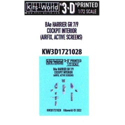 Kits World Kw3d1721028 1/72 3d Decal Bae Harrier Gr.7/9 Cockpit Interior Active