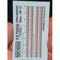 Kits World Kw3da3201 1/32 German 20mm Mg 151 Ball And Incendiary 80 Rounds With Band 320 Rounds