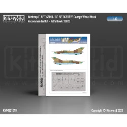 Kits World Kwm32-1018 1/32 Mask For Northrop F-5e Tiger Ii Cf-5e Tigereye Kitty Hawk 32023
