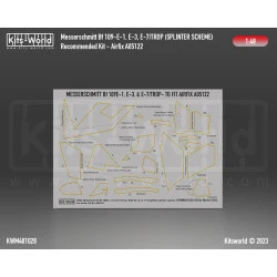 Kits World Kwm48-1028 1/48 Mask Messerschmitt Bf 109e-1, E-3, E-7 Splinter Scheme Set Simplified 1939-1940 Airfix A05122