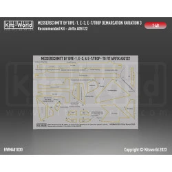 Kits World Kwm48-1030 1/48 Mask For Messerschmitt Bf 109e-1, E-3, E-7 Splinter Scheme Set Variation 3 Airfix A05122