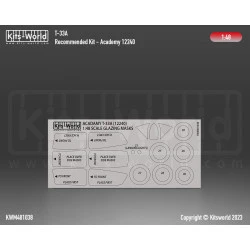 Kits World Kwm48-1038 1/48 Mask For T-33a Canopy/Wheel For Academy 12240