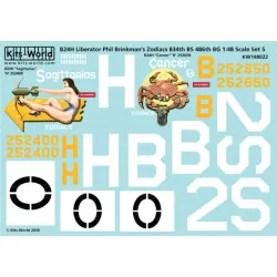 Kits World Kw148022 1/48 Decal For B-24 Liberator Accessories For Aircraft