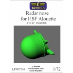 Lf Models 3d7244 1/72 Radar Nose For Hsf Alouette Iii For Lf Models