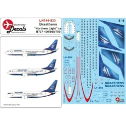 Lima November Decals 144-533 1/144 Braathens Boeing B737-400/500/700 Northern Lightcs