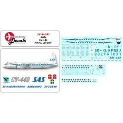 Lima November Decals 144-543 1/144 Sas Convair Cv440 Last Scheme