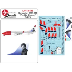 Lima November Decals 144-598 1/144 Norwegian B737-800 Ei-fvx Freddie Mercury