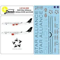 Lima November Decals 144-669 1/144 Sas A330/340 In Star Alliance Cs