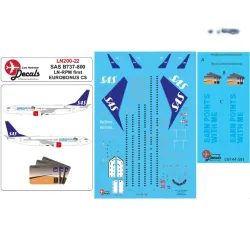 Lima November Decals 200-22 1/200 Sas Boeing B737-800 Ln-rpm First Eurobonus Scheme