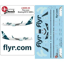 Lima November Decals 200-46 1/200 Flyr B737-800