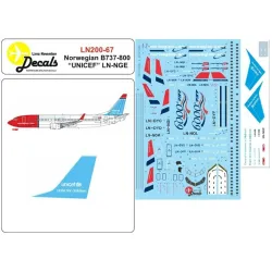Lima November Decals 200-67 1/200 Norwegian B737-800 Ln-nge Unicef