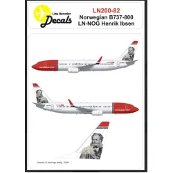 Lima November Decals 200-82 1/200 Decal For Norwegian B737-800 Ln-nog Henrik Ibsen