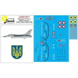 Lima November Decals 32-d17 1/32 Ukrainian F-16s In Rdaf Colors