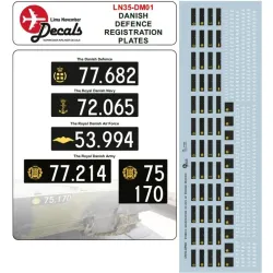 Lima November Decals 35-dm01 1/35 Danish Military Numberplates