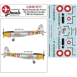 Lima November Decals 48-d11 1/48 Royal Danish Air Force Dhc-1 Chipmunk