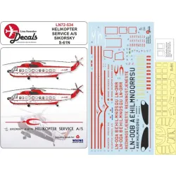 Lima November Decals 72-534 1/72 Helikopter Service S-61n First Cs Including Masks