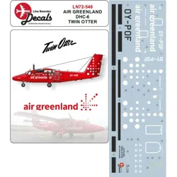 Lima November Decals 72-548 1/72 Air Greenland Dhc-6 New Cs. Including Masks