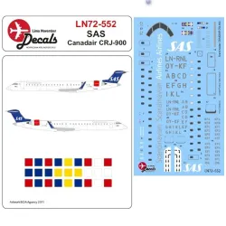 Lima November Decals 72-552 1/72 Sas Canadair Crj900