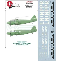 Lima November Decals 72-567 1/72 Wideroe Oxford With Masks