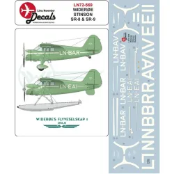 Lima November Decals 72-569 1/72 Wideroe Stinson Reliant Sr-8/9 With Masks For Sr9