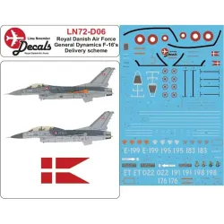 Lima November Decals 72-d06 1/72 Royal Danish Air Force F-16 In Early Colors