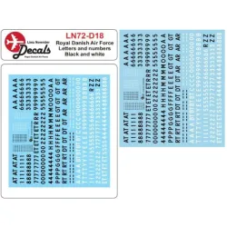 Lima November Decals 72-d18 1/72 Royal Danish Air Numbers And Letters