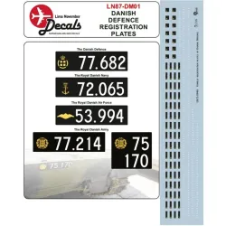 Lima November Decals 87-dm01 1/87 Danish Military Numberplates