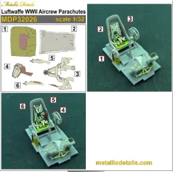 Metallic Details Mdp32026 1/32 Luftwaffe Wwii Aircrew Parachutes