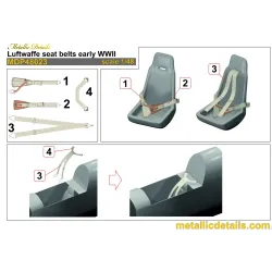 Metallic Details Mdp48023 1/48 Luftwaffe Seat Belts Early Wwii