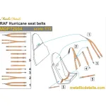 Metallic Details Mdp72004 1/72 Raf Hurricane Seat Belts Aircraft Accessories