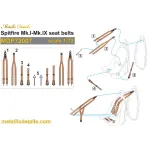 Metallic Details Mdp72007 1/72 Spitfire Mk.i Mk.ix Seat Belts Aircraft Kit