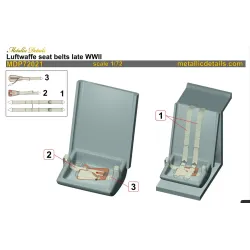 Metallic Details Mdp72021 1/72 Luftwaffe Seat Belts Late Wwii
