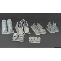 Metallic Details Mdr72164 1/72 P-3c Orion Main Nose Landing Gear Bays 3d Printed Detail Set For Hasegawa Kit