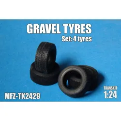 Mf-zone Tk2429 1/24 Gravel Tyres 4 Pieces Rubber Set