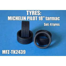 Mf-zone Tk2439 1/24 Michelin Pilot Tyres 18inch Tarmac Rubber Set
