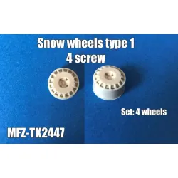 Mf-zone Tk2447 1/24 Snow Wheels Type 1, 4 Screw Resin Kit