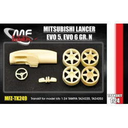 Mf-zone Tk249 1/24 Mitsubishi Lancer Evo 5, Evo 6 Gr. N Transkit For Tamiya