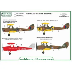 Model Maker D72036 1/72 Decal For Dh-82 Tiger Moth Vol2