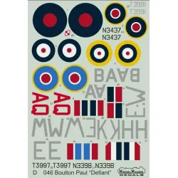 Modelmaker 1/72 D72046 Boulton Paul Defiant Aircraft Decal