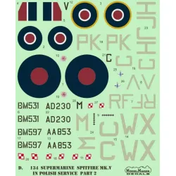 Modelmaker 1/72 D72134 Supermarine Spitfire Mk V Polish Part Ii Aircraft Decal