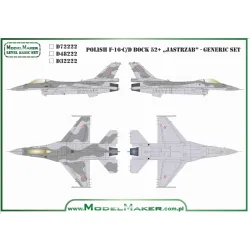 Model Maker D72222 1/72 Polish F-16-c/D Bock 52 Jastrzab Generic Set