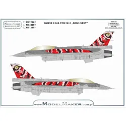 Model Maker Md48187 1/48 Polish F-16d Ntm 2013 Red Livery