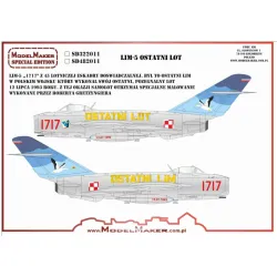 Model Maker Sd322011 1/32 Lim-5 Ostatni Lot Last Flight Decal For Aircraft