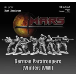 Mars Figures 3dp32034 1/32 German Paratroopers Winter Ww2 8 Figures 3d Printed Resin Kit