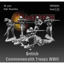 Mars Figures 3dp32042 1/32 British Commonwealth Troops Ww2 Resin Kit